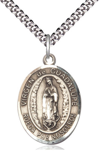 Pewter Virgen de Guadalupe Medal Catholic Jewelry