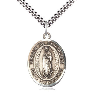 Sterling Silver Virgen de Guadalupe Medal Catholic Jewelry