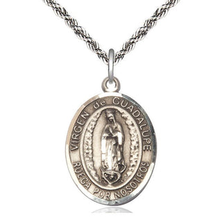 Sterling Silver Virgen de Guadalupe Medal Catholic Jewelry