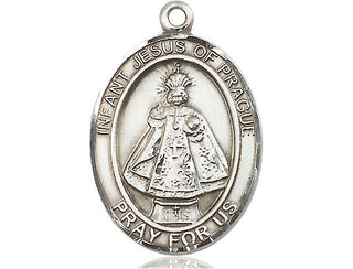 Pewter Infant of Prague Medal Engraved Catholic Saint Jewelry