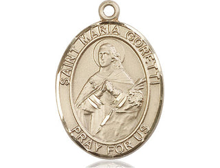 14kt Gold Filled Saint Maria Goretti Medal Engraved Catholic Saint Jewelry