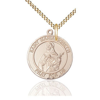 14kt Gold Filled Saint Maria Goretti Medal Catholic Jewelry Engraved Catholic Saint Jewelry