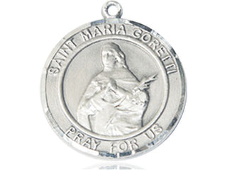 Pewter Saint Maria Goretti Medal Engraved Catholic Saint Jewelry