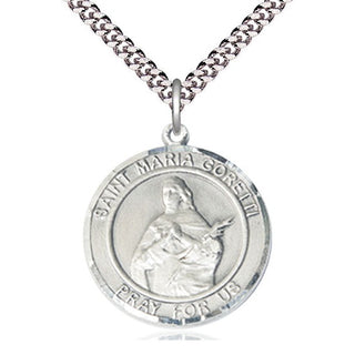 Sterling Silver Saint Maria Goretti Medal Catholic Jewelry Engraved Catholic Saint Jewelry