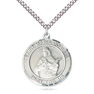 Sterling Silver Saint Maria Goretti Medal Catholic Jewelry Engraved Catholic Saint Jewelry