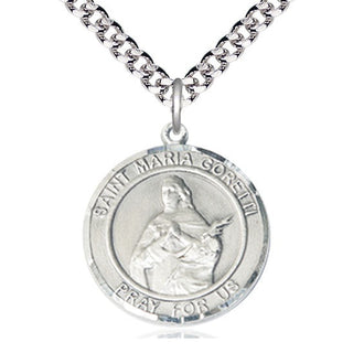 Sterling Silver Saint Maria Goretti Medal Catholic Jewelry Engraved Catholic Saint Jewelry