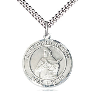 Sterling Silver Saint Maria Goretti Medal Catholic Jewelry Engraved Catholic Saint Jewelry