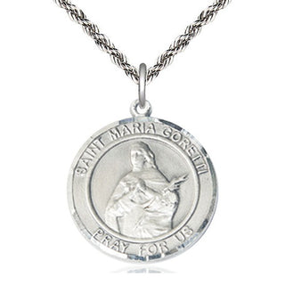 Sterling Silver Saint Maria Goretti Medal Catholic Jewelry Engraved Catholic Saint Jewelry