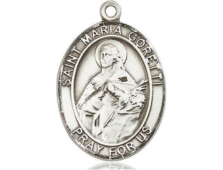 Sterling Silver Saint Maria Goretti Medal Catholic Jewelry Engraved Catholic Saint Jewelry