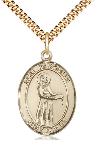 14kt Gold Filled Saint Petronille Medal Catholic Jewelry Engraved Catholic Saint Jewelry
