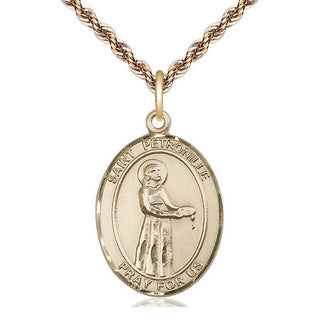14kt Gold Filled Saint Petronille Medal Catholic Jewelry Engraved Catholic Saint Jewelry