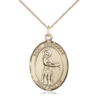 14kt Gold Saint Petronille Medal Engraved Catholic Saint Jewelry