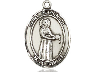 Pewter Saint Petronille Medal Engraved Catholic Saint Jewelry