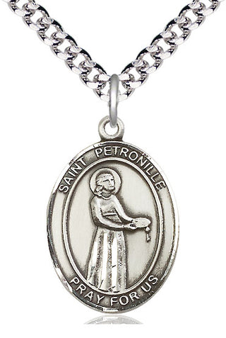 Pewter Saint Petronille Medal Catholic Jewelry Engraved Catholic Saint Jewelry