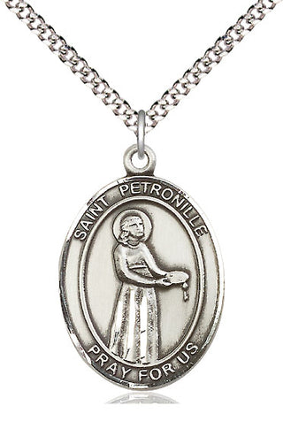 Pewter Saint Petronille Medal Catholic Jewelry Engraved Catholic Saint Jewelry