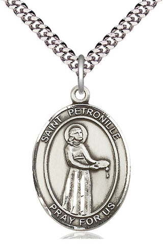 Sterling Silver Saint Petronille Medal Catholic Jewelry Engraved Catholic Saint Jewelry
