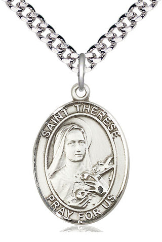Pewter Saint Therese of Lisieux Medal Catholic Jewelry Engraved Catholic Saint Jewelry