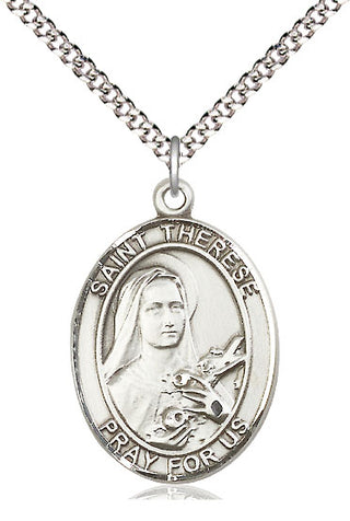 Pewter Saint Therese of Lisieux Medal Catholic Jewelry Engraved Catholic Saint Jewelry