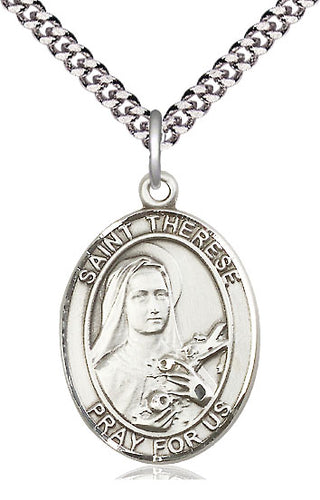 Pewter Saint Therese of Lisieux Medal Catholic Jewelry Engraved Catholic Saint Jewelry