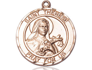14kt Gold Filled Saint Therese of Lisieux Medal Engraved Catholic Saint Jewelry