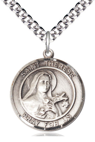 Pewter Saint Therese of Lisieux Medal Catholic Jewelry Engraved Catholic Saint Jewelry