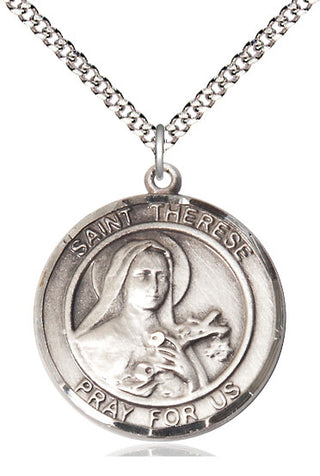 Pewter Saint Therese of Lisieux Medal Catholic Jewelry Engraved Catholic Saint Jewelry