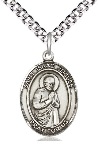 Pewter Saint Isaac Jogues Medal Catholic Jewelry Engraved Catholic Saint Jewelry