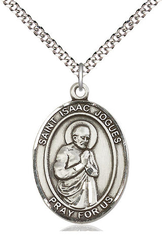 Pewter Saint Isaac Jogues Medal Catholic Jewelry Engraved Catholic Saint Jewelry