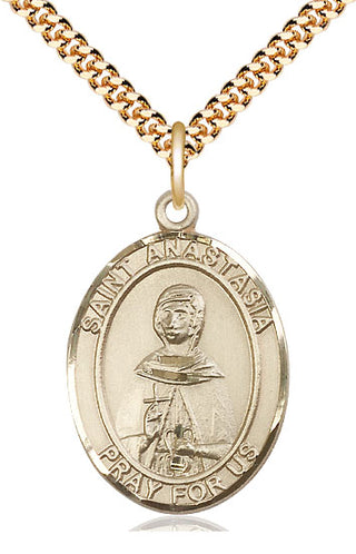 14kt Gold Filled Saint Anastasia Medal Catholic Jewelry Engraved Catholic Saint Jewelry