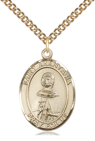 14kt Gold Filled Saint Anastasia Medal Catholic Jewelry Engraved Catholic Saint Jewelry