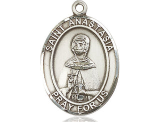 Sterling Silver Saint Anastasia Medal Catholic Jewelry Engraved Catholic Saint Jewelry