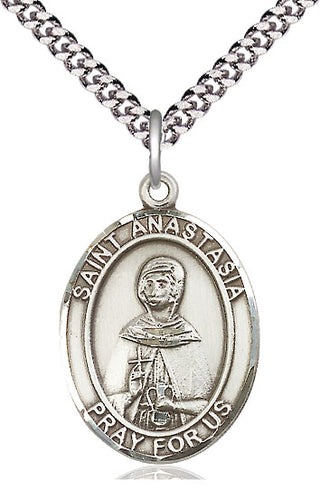 Sterling Silver Saint Anastasia Medal Catholic Jewelry Engraved Catholic Saint Jewelry
