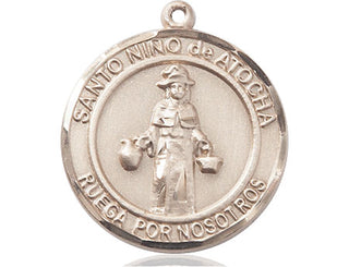 14kt Gold Filled Nino de Atocha Medal Engraved Catholic Saint Jewelry