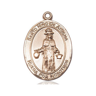 14kt Gold Filled Nino de Atocha Medal Engraved Catholic Saint Jewelry