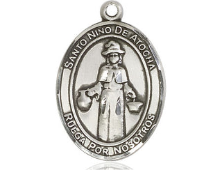 Sterling Silver Nino de Atocha Medal Engraved Catholic Saint Jewelry