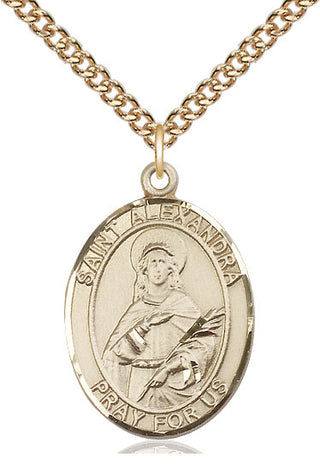 14kt Gold Filled Saint Alexandra Medal Catholic Jewelry Engraved Catholic Saint Jewelry