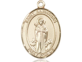 14kt Gold Filled Saint Barnabas Medal Engraved Catholic Saint Jewelry