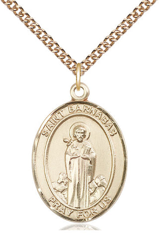 14kt Gold Filled Saint Barnabas Medal Catholic Jewelry Engraved Catholic Saint Jewelry