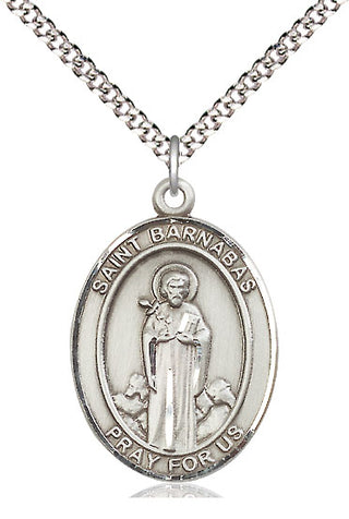 Pewter Saint Barnabas Medal Catholic Jewelry Engraved Catholic Saint Jewelry