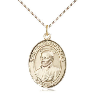14kt Gold Filled Saint Ignatius of Loyola Medal Catholic Jewelry Engraved Catholic Saint Jewelry