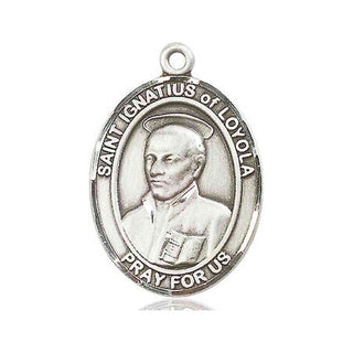 Pewter Saint Ignatius of Loyola Medal Engraved Catholic Saint Jewelry