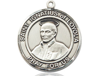 Sterling Silver Saint Ignatius of Loyola Medal Catholic Jewelry Engraved Catholic Saint Jewelry