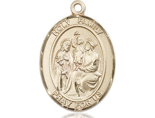 14kt Gold Filled Holy Family Medal Engraved Catholic Saint Jewelry