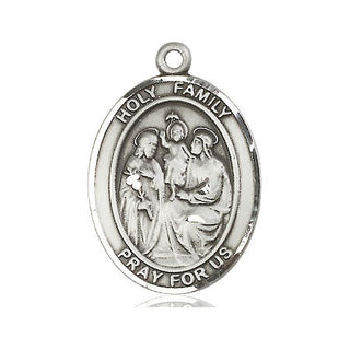 Sterling Silver Holy Family Medal Engraved Catholic Saint Jewelry