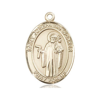 14kt Gold Filled Saint Joseph the Worker Medal Engraved Catholic Saint Jewelry
