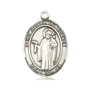 Pewter Saint Joseph the Worker Medal Engraved Catholic Saint Jewelry