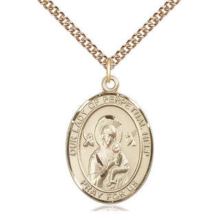 14kt Gold Our Lady of Perpetual Help Medal | Engravable