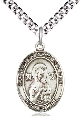 Pewter Our Lady of Perpetual Help Medal | Large | Engravable