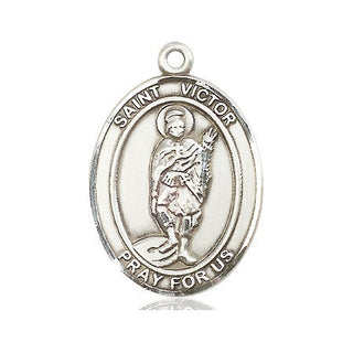 Pewter Saint Victor of Marseilles Medal Engraved Catholic Saint Jewelry
