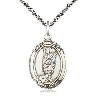 Sterling Silver Saint Victor of Marseilles Medal Catholic Jewelry Engraved Catholic Saint Jewelry